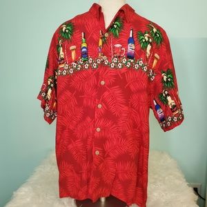 VTG Thums Up Hawaiian tropical beer shirt LG